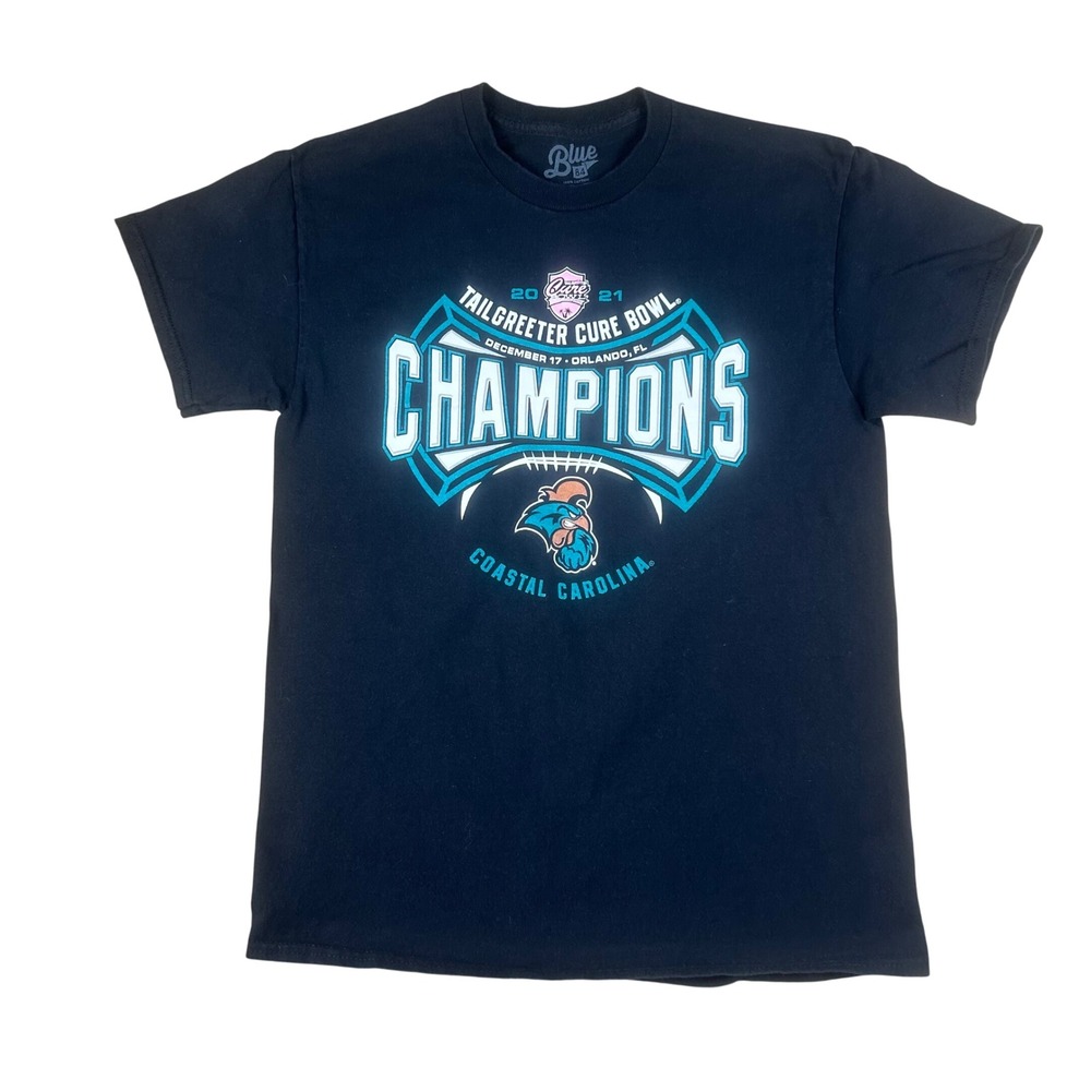 Blue 84 Mens Coastal Carolina 2021 Cure Bowl Champions T-Shirt Black‎ Small